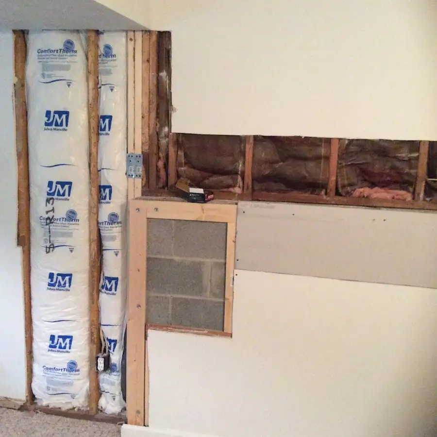 Wall insulation replacement during Basement Flood Cleanup in Heber